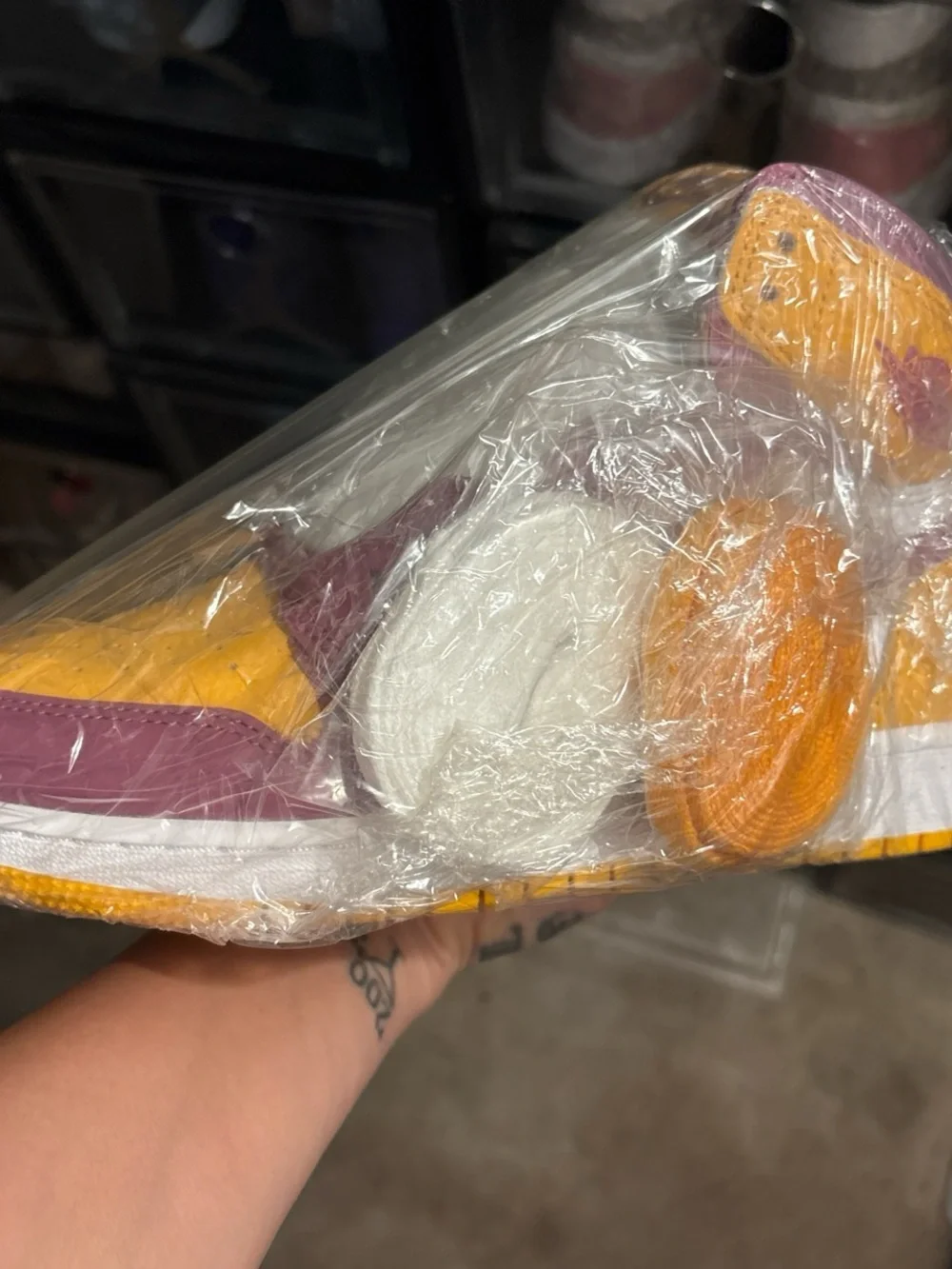 Jordan Sneakers Yellow White Purple